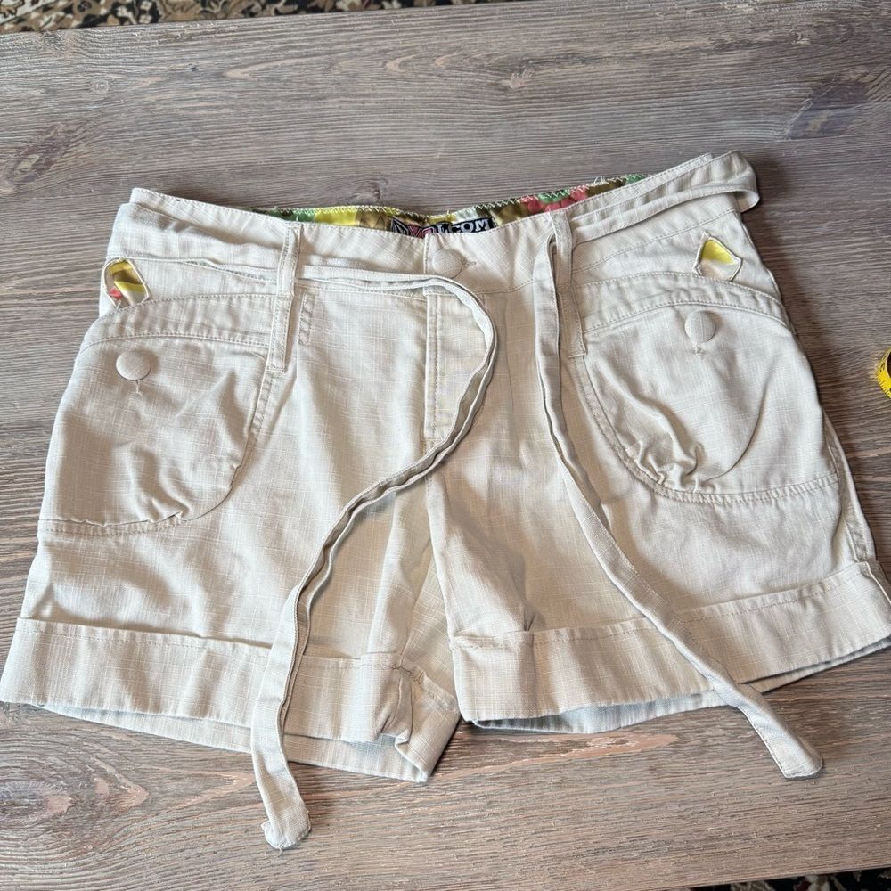 Volcom Light Beige Women's Cargo Shorts